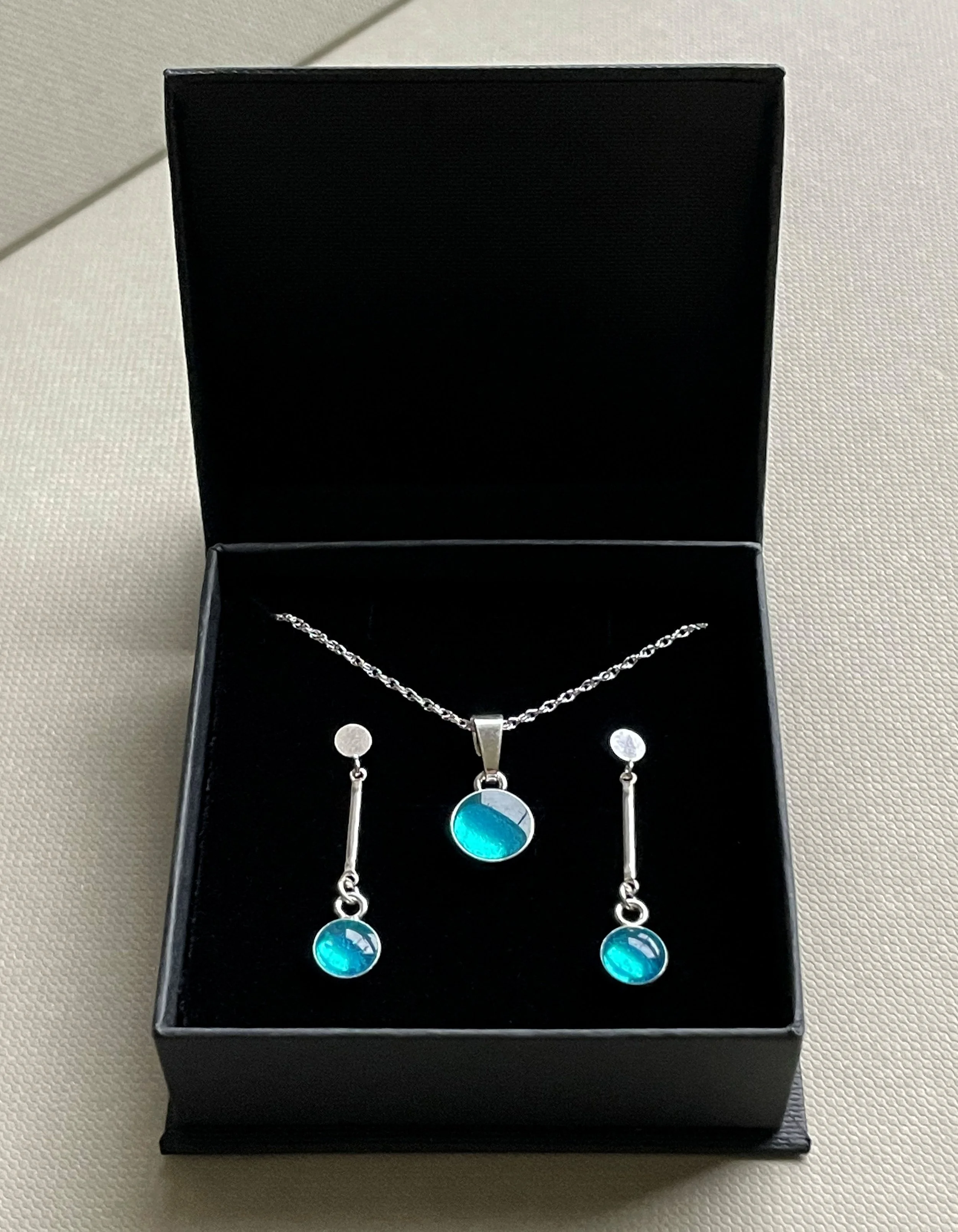 Turquoise necklace cheap and earring set
